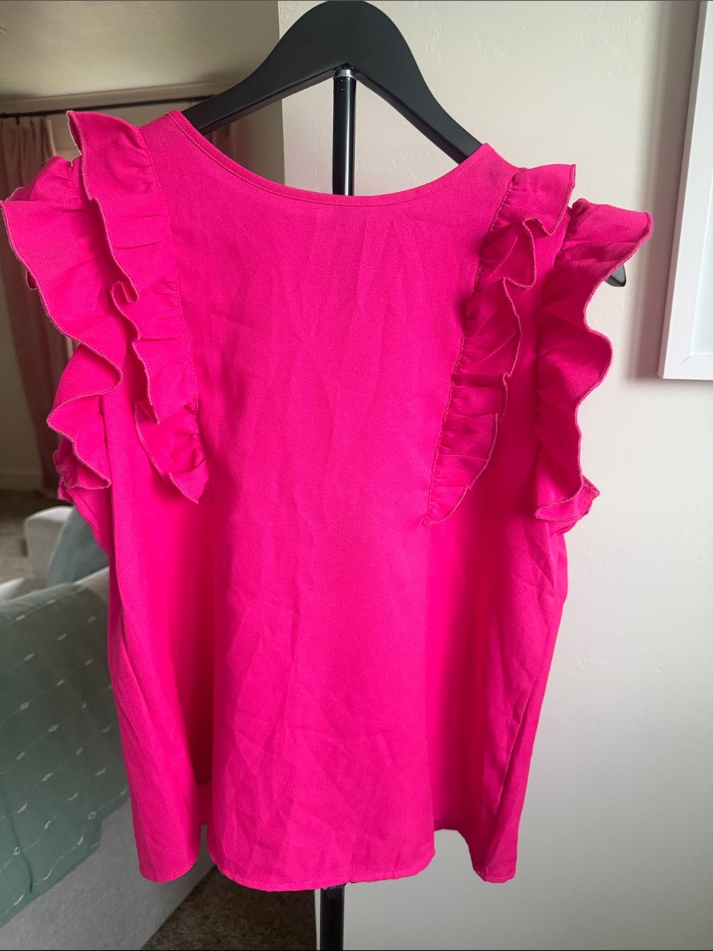Women’s Pink Ruffle Sleeve Top